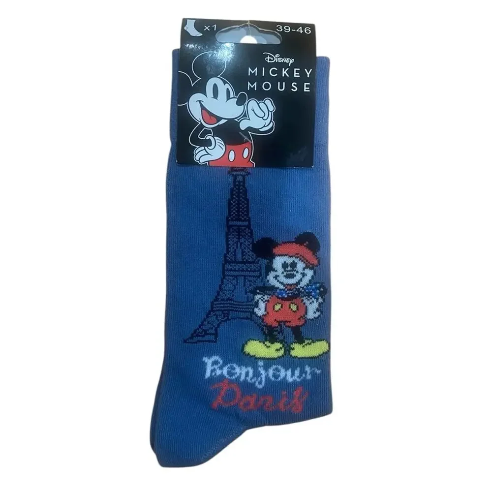 Disney Mickey Mouse bojour Paris Blue Socks